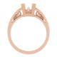 Scroll Setting Ring Mounting in 14 Karat Rose Gold for Square Stone