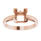 Scroll Setting Ring Mounting in 14 Karat Rose Gold for Square Stone