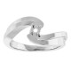 Family Bypass Ring Mounting in 18 Karat White Gold for Round Stone