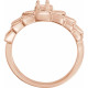 Family Floral Ring Mounting in 18 Karat Rose Gold for Round Stone