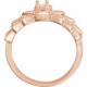 Family Floral Ring Mounting in 10 Karat Rose Gold for Round Stone