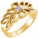 Family Floral Ring Mounting in 18 Karat Yellow Gold for Round Stone