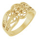 Family Sculptural Ring Mounting in 18 Karat Yellow Gold for Round Stone