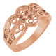 Family Sculptural Ring Mounting in 18 Karat Rose Gold for Round Stone