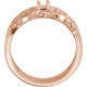 Family Ring Mounting in 14 Karat Rose Gold for Round Stone