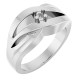 Family Criss Cross Ring Mounting in 18 Karat White Gold for Round Stone