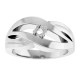 Family Criss Cross Ring Mounting in 18 Karat White Gold for Round Stone