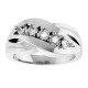 Family Criss Cross Ring Mounting in 10 Karat White Gold for Round Stone