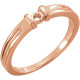 Family Stackable Ring Mounting in 18 Karat Rose Gold for Round Stone