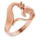 Family Heart Ring Mounting in 10 Karat Rose Gold for Round Stone