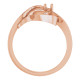 Family Heart Ring Mounting in 14 Karat Rose Gold for Round Stone