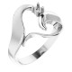 Family Heart Ring Mounting in 18 Karat White Gold for Round Stone