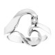 Family Heart Ring Mounting in 18 Karat White Gold for Round Stone