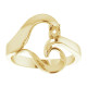 Family Heart Ring Mounting in 18 Karat Yellow Gold for Round Stone