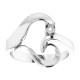 Family Heart Ring Mounting in Platinum for Round Stone
