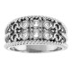 Family Negative Space Ring Mounting in 18 Karat White Gold for Round Stone