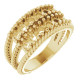 Family Negative Space Ring Mounting in 18 Karat Yellow Gold for Round Stone