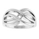 Family Criss Cross Ring Mounting in Platinum for Round Stone