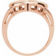 Engravable Family Heart Ring Mounting in 14 Karat Rose Gold for Round Stone