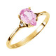Accented Ring Mounting in 10 Karat Rose Gold for Pear Stone