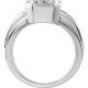 Accented Ring Mounting in 18 Karat White Gold for Emerald cut Stone