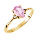 Accented Ring Mounting in 10 Karat Yellow Gold for Pear Stone