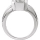 Accented Ring Mounting in Platinum for Emerald cut Stone