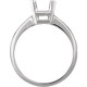 Solitaire Ring Mounting in 10 Karat White Gold for Emerald cut Stone
