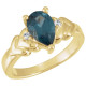 Accented Ring Mounting in 10 Karat Yellow Gold for Pear Cut Stone