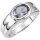 Bezel Set Ring Mounting in 10 Karat White Gold for Oval Stone