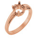 Solitaire Scroll Setting Ring Mounting in 10 Karat Rose Gold for Round Stone