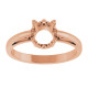 Solitaire Scroll Setting Ring Mounting in 10 Karat Rose Gold for Round Stone