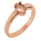 Scroll Setting Solitaire Ring Mounting in 10 Karat Rose Gold for Oval Stone