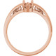 Scroll Setting Solitaire Ring Mounting in 10 Karat Rose Gold for Oval Stone