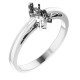 Marquise 6 Prong V End Scroll Setting Ring Mounting in 10 Karat White Gold for Marquise Stone