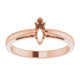 Marquise 6 Prong V End Scroll Setting Ring Mounting in 14 Karat Rose Gold for Marquise Stone