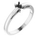 Scroll Setting Solitaire Ring Mounting in 18 Karat White Gold for Pear Cut Stone