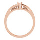 Scroll Setting Solitaire Ring Mounting in 10 Karat Rose Gold for Pear Cut Stone