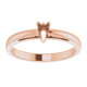 Scroll Setting Solitaire Ring Mounting in 14 Karat Rose Gold for Pear Cut Stone