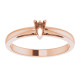 Scroll Setting Solitaire Ring Mounting in 18 Karat Rose Gold for Pear Cut Stone