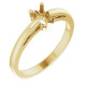 Scroll Setting Solitaire Ring Mounting in 18 Karat Yellow Gold for Pear Cut Stone