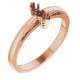 Marquise 6 Prong V End Scroll Setting Ring Mounting in 18 Karat Rose Gold for Marquise Stone