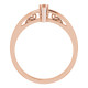 Marquise 6 Prong V End Scroll Setting Ring Mounting in 18 Karat Rose Gold for Marquise Stone