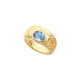 Bezel Set Ring Mounting in 18 Karat Yellow Gold for Oval Stone