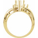 Accented Ring Mounting in 18 Karat Yellow Gold for Pear Cut Stone