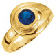 Bezel Set Ring Mounting in 18 Karat Yellow Gold for Round Stone