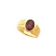 Fleur de lis Bezel Set Ring Mounting in 10 Karat Rose Gold for Oval Stone