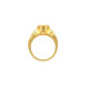 Fleur de lis Bezel Set Ring Mounting in 14 Karat Rose Gold for Oval Stone