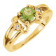 Accented Scroll Ring Mounting in 10 Karat Yellow Gold for Square Stone
