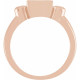 Accented Bezel Set Ring Mounting in 10 Karat Rose Gold for Square Stone